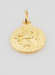 Medaglia Placcata Oro San Cristoforo - 14mm