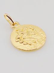 Medaglia Placcata Oro San Cristoforo - 14mm