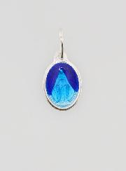 Medaglia Miracolosa in Argento & Smalto Blu - 10mm