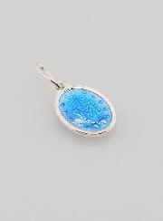 Medaglia Miracolosa in Argento & Smalto Blu - 10mm