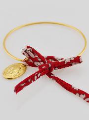 Bracciale Rigido Liberty Rosso & Medaglia Miracolosa