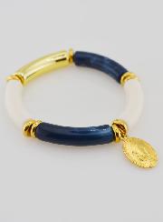 Bracciale Religioso con Medaglia Miracolosa - Blu Marino