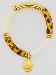 Bracciale Religioso con Medaglia Miracolosa - Leopardato