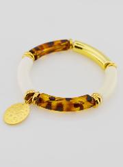 Bracciale Religioso con Medaglia Miracolosa - Leopardato