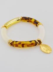 Bracciale Religioso con Medaglia Miracolosa - Leopardato