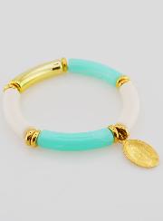 Bracciale Religioso con Medaglia Miracolosa - Turchese