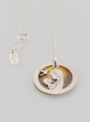 Collana Madonna con Bambino & Colomba – Argento & Madreperla