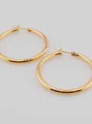 Orecchini a Cerchio Tubo 3mm in Placcato Oro – 40mm