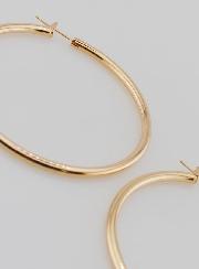 Orecchini a Cerchio Tubo 3mm in Placcato Oro - 60mm