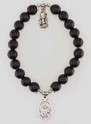 Bracciale in Agata Nera 8mm – Madonna del Monte Carmelo