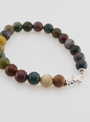 Bracciale Religioso in Agata Indiana 8mm & Croce
