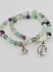 Bracciale Rosario in Fluorite - San Michele & San Benedetto