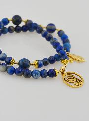 Bracciale Rosario in Pietre di Lapis-Lazuli – Vergine Maria & Ex Voto