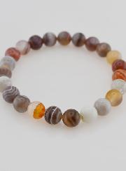 Bracciale in Pietra Naturale di Agata del Botswana - 8 mm
