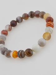 Bracciale in Pietra Naturale di Agata del Botswana - 8 mm