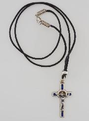Collana Religiosa Croce di San Benedetto – Blu
