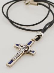 Collana Religiosa Croce di San Benedetto – Blu