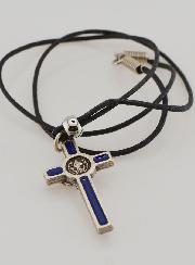 Collana Religiosa Croce di San Benedetto – Blu