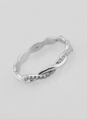 Anello Fede Intrecciato in Argento Massiccio Rodiato - T14