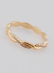 Anello Fede Intrecciato in Oro Placcato - T14