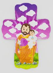 Croce da Appendere per Bambini - San Giuseppe con il Giglio