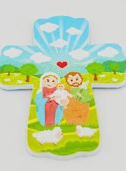 Croce da Appendere per Bambini - Sacra Famiglia