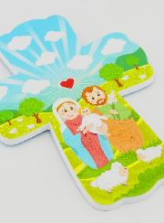Croce da Appendere per Bambini - Sacra Famiglia