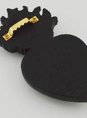 Ex Voto Murale Cuore Fiorito Nero & Bronzo - 13 cm
