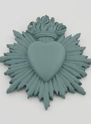 Ex Voto Murale Cuore Raggiante 17 cm - Salvia