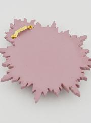 Ex Voto Murale Cuore Raggiante Rosa - 17 cm