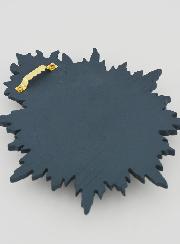 Ex Voto Murale Cuore Raggiante 17 cm - Blu Grigiastro