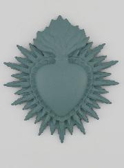 Ex Voto Murale Cuore Raggiante 11 cm - Salvia