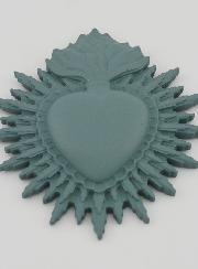 Ex Voto Murale Cuore Raggiante 11 cm - Salvia