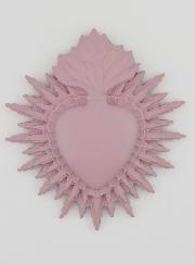 Ex Voto Murale Cuore Raggiante 11 cm - Rosa