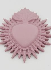 Ex Voto Murale Cuore Raggiante 11 cm - Rosa