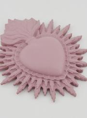 Ex Voto Murale Cuore Raggiante 11 cm - Rosa