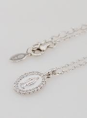 Collana Madonna Miracolosa Argento & Smalto Bianco