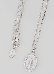 Collana Madonna Miracolosa Argento & Smalto Bianco