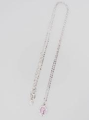 Collana Madonna Miracolosa Argento & Smalto Rosa