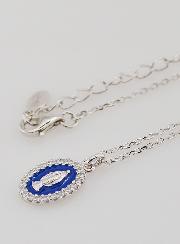 Collana Madonna Miracolosa Argento & Smalto Blu