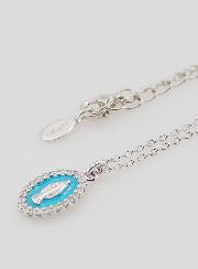 Collana Madonna Miracolosa Argento & Smalto Azzurro