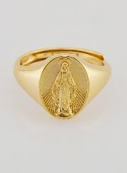 Anello Chevalier Madonna Miracolosa in Argento Dorato - T12-16