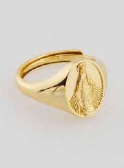 Anello Chevalier Madonna Miracolosa in Argento Dorato - T12-16