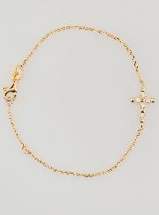 Bracciale Religioso Placcato Oro - Croce in Zirconi Rotondi