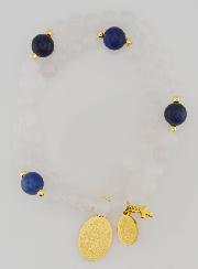 Bracciale Rosario in Giada Bianca & Sodalite - Madonna di Guadalupe