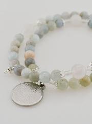 Bracciale Rosario in Acquamarina & Padre Nostro