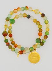 Bracciale Rosario in Agata Verde & Padre Nostro
