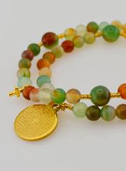 Bracciale Rosario in Agata Verde & Padre Nostro