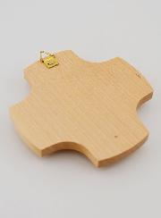 Croce in Legno d'Acero e Pesce Ichtus in Vetro - 9 cm