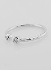Anello Aperto in Argento e Zirconi - Misura 18